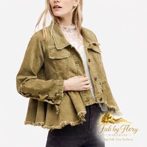 Free People Olive Jean Jacket
